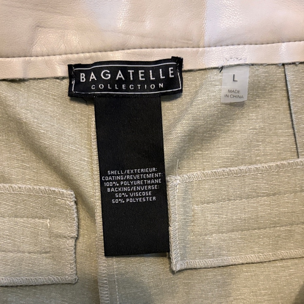 Bagatelle Collection Beige Pleather Pants - Picture 2 of 3